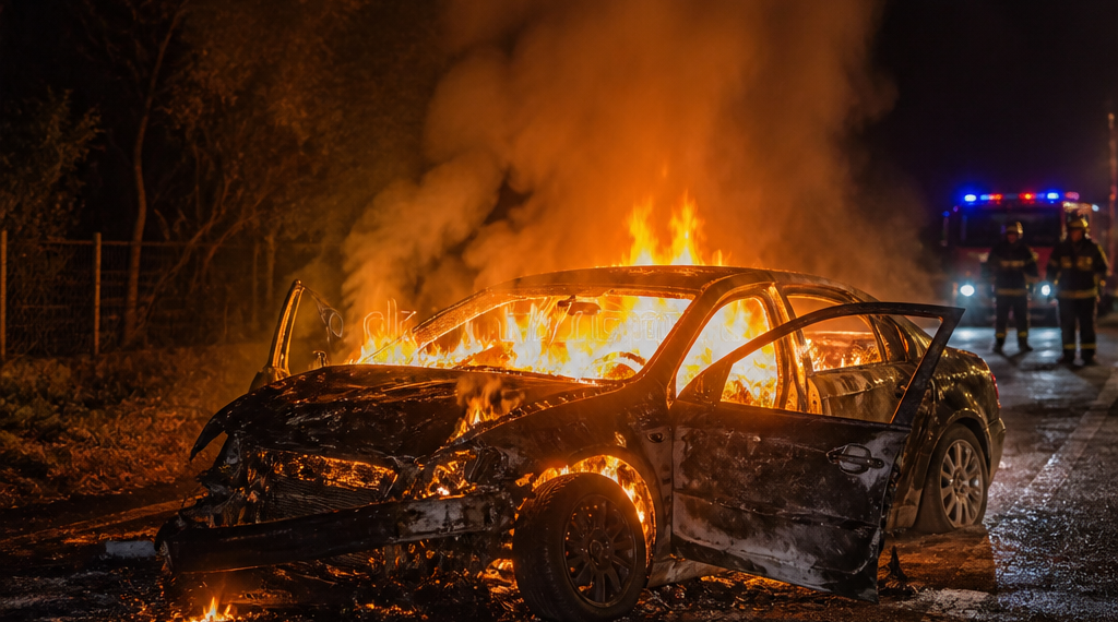 Accidente automovilístico en Berazategui deja a dos jóvenes gravemente heridos tras incendio