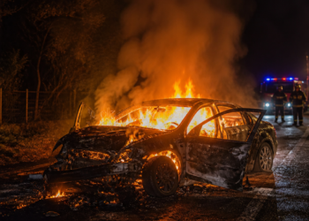 Accidente automovilístico en Berazategui deja a dos jóvenes gravemente heridos tras incendio
