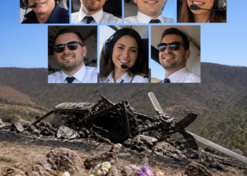Emotivos homenajes a los siete tripulantes fallecidos en el accidente de un helicóptero en San Juan