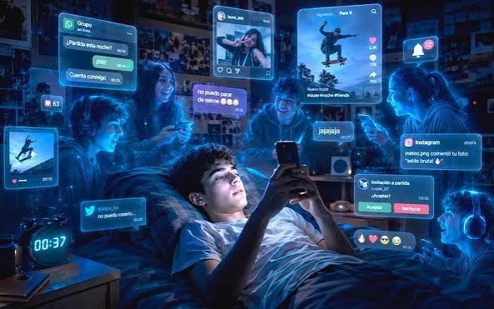 El uso del celular y las redes sociales durante la noche se asocia en adolescentes con menor descanso