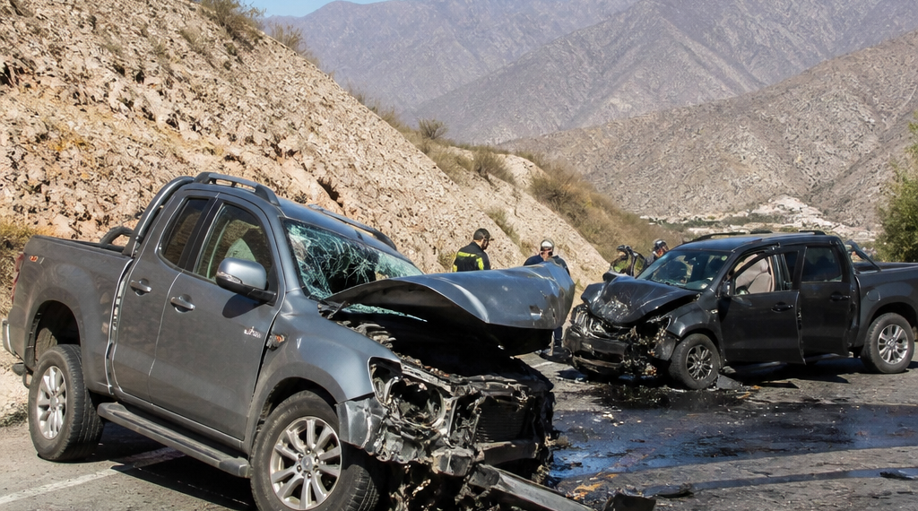 Accidente grave en Mendoza: dos camionetas 4×4 colisionan, dejando cuatro heridos