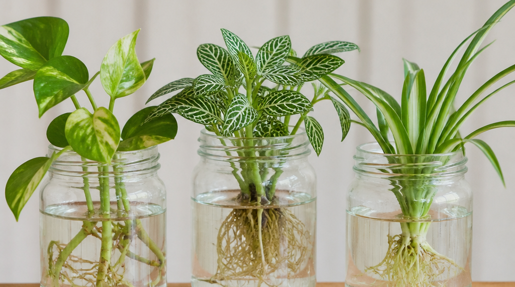 Tres plantas poco comunes que prosperan en agua y decoran tu hogar en un frasco